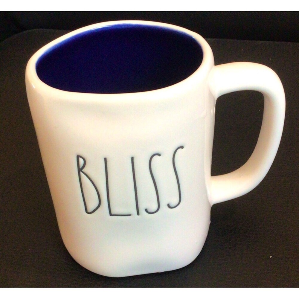 BLISS Rae Dunn Coffee Mug Cup-Blue & Ivory-NEW